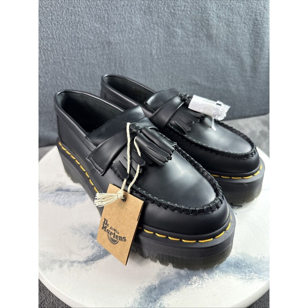 Dr. Martens Adrian Quad Smooth Leather Tassel Loafers Platform Womens Size 7 NEW